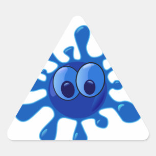 Adesivo Triangular Teste padrão engraçado azul colorido de Splat