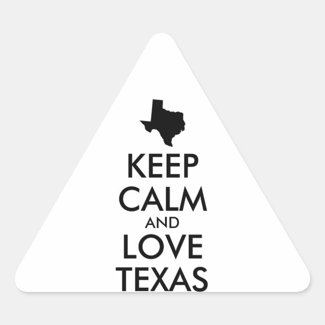 Adesivo Triangular TEXAS DE AMOR E CALMA personalizáveis (Frente)