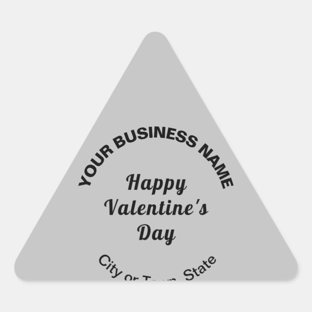 Adesivo Triangular Texto simples Namorados para empresas Pequenas Cin (Frente)
