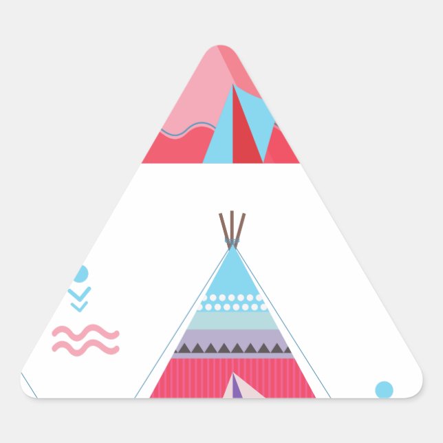 Adesivo Triangular tipi rosa (Frente)