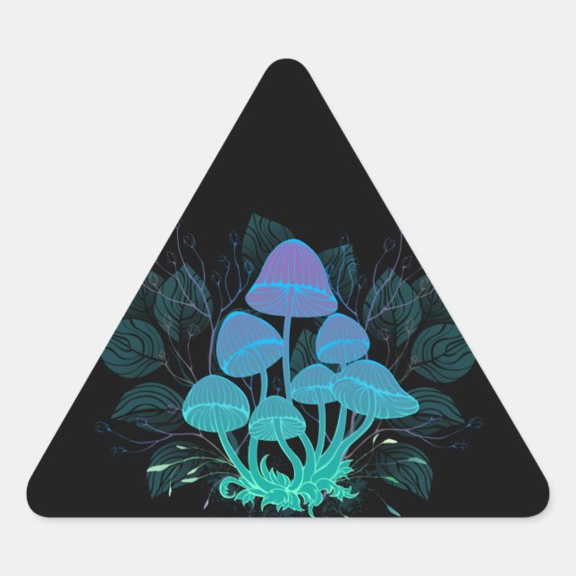 Adesivo Triangular Toadstools em arbustos (Frente)