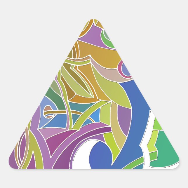 Adesivo Triangular Trabalho de arte Whimsical (Frente)