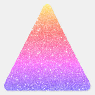Adesivo Triangular Trendy Colorful Rainbow Glitter 