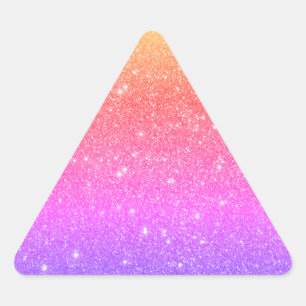 Adesivo Triangular Trendy Colorful Rainbow Glitter