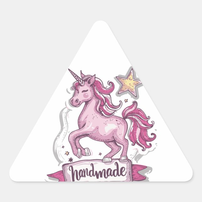 Adesivo Triangular Triângulo Stickers Unicorn e a inscrição (Frente)