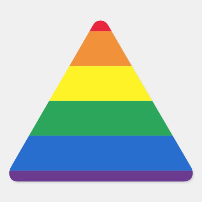 Adesivo Triangular Tripas arco-íris cores Lgbt Lgbtq gay flag (Frente)