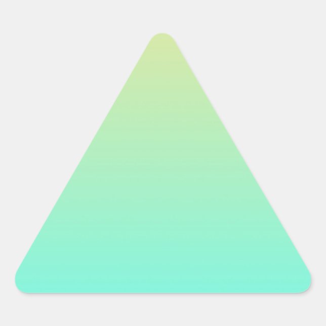 Adesivo Triangular Turquesa de Fundo Gradiente de Pastel Amarelo (Frente)