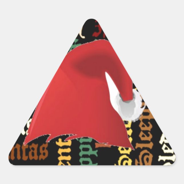 Adesivo Triangular Um presente de Natal Tenha um belo dia e uma noite (Frente)