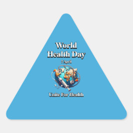 Adesivo Triangular Unir Para A Saúde. Dia Mundial da Saúde. Camiseta