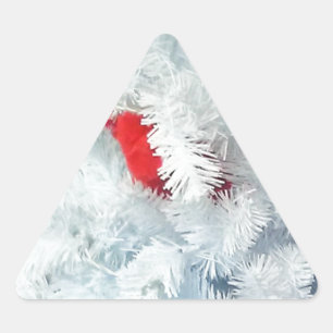 Adesivo Triangular Ursinho Vermelho na Árvore de Natal