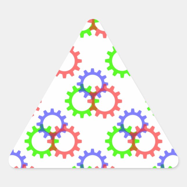 Adesivo Triangular Ursos vermelhos, verdes e azuis (Frente)