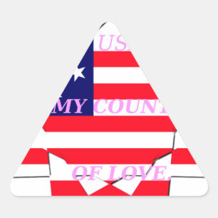 Adesivo Triangular USA Star Spangled Love My Country of Love