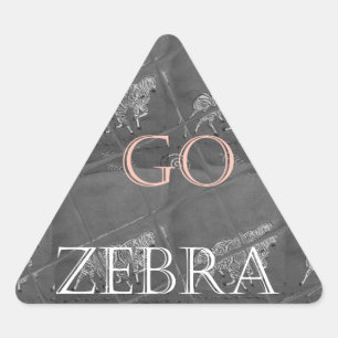 Adesivo Triangular Vamos selvagem e livre!: Viagem de zebra