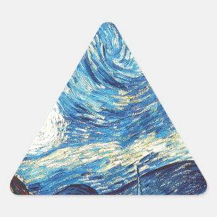 Adesivo Triangular van gogh na noite estrelada de 1889 Vintage Art