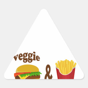 Adesivo Triangular Veggie Burger e Fries