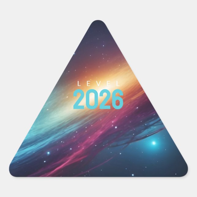 Adesivo Triangular Vibrant Cosmic Space Neon Abstract Glowing Galaxy (Frente)