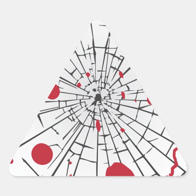 Adesivo Triangular vidro estilhaçado (Frente)