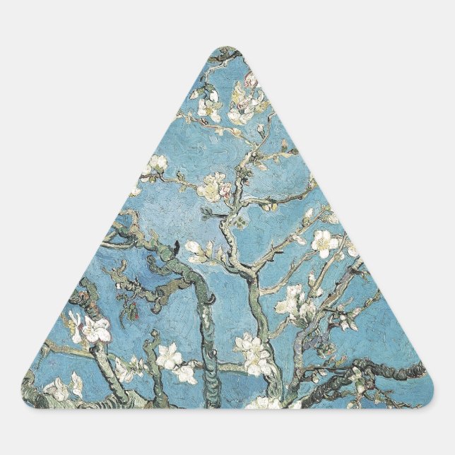 Adesivo Triangular Vincent van Gogh | Ramais de amêndoa em floração,  (Frente)