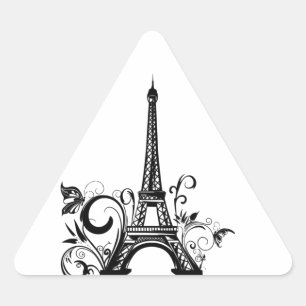 Adesivo Triangular Vinheta da torre Eiffel