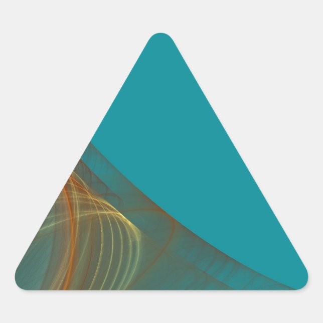 Adesivo Triangular Vinheta Fractal de FundoTriângulo Teal (Frente)