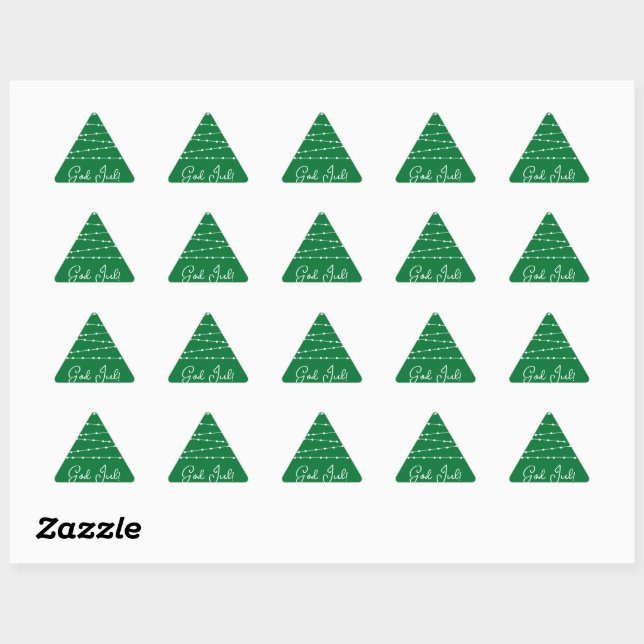 Adesivo Triangular Vinheta personalizada da árvore de Natal sueca (Folha)