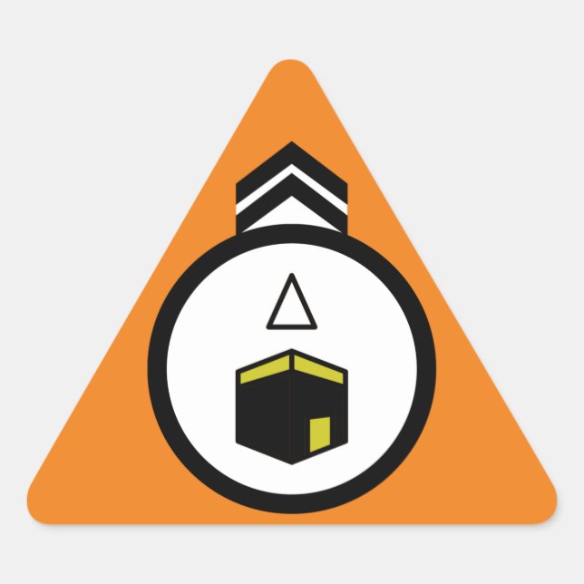 Adesivo Triangular vinheta quadrada de direção Qibla (Frente)