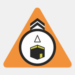 Adesivo Triangular vinheta quadrada de direção Qibla