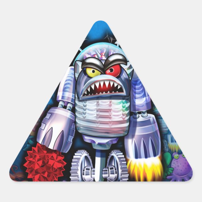 Adesivo Triangular Vinheta triangular de Halloween de Monstro Persona (Frente)