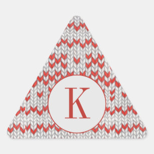 Adesivo Triangular Vinhetas de forma de triângulo KNIT VERMELHO NORDI