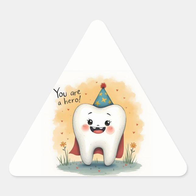 Adesivo Triangular Vinhetas para pequenos dentistas (Frente)