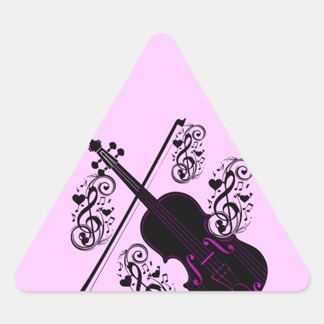 Adesivo Triangular Violin, Rocking Love_ (Frente)