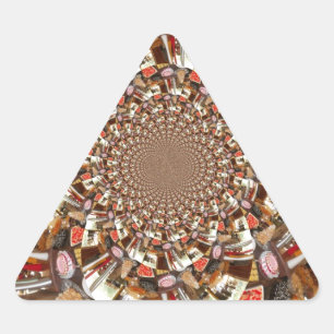 Adesivo Triangular Visão Psicodélica de Tons Castanhos