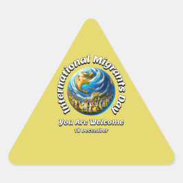 Adesivo Triangular Você É Bem-Vindo. Dia Internacional dos Migrantes