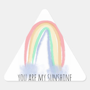 Adesivo Triangular Você é meu sol arco-íris pintado aquarela  