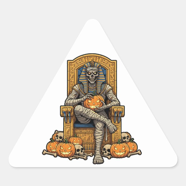 Adesivo Triangular 🤍 White Pharaoh Mummy Stickers 🎃 👑 (Frente)
