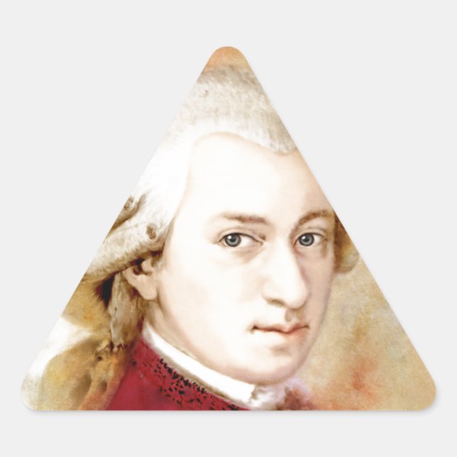 Adesivo Triangular Wolfgang Amadeus Mozart im Aquarell Stil (Frente)