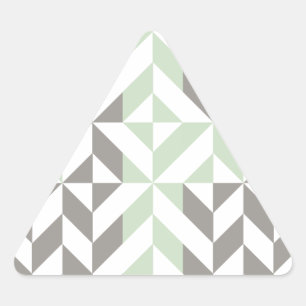 Adesivo Triangular ZigZag Geométrico de Sage Green e Silver