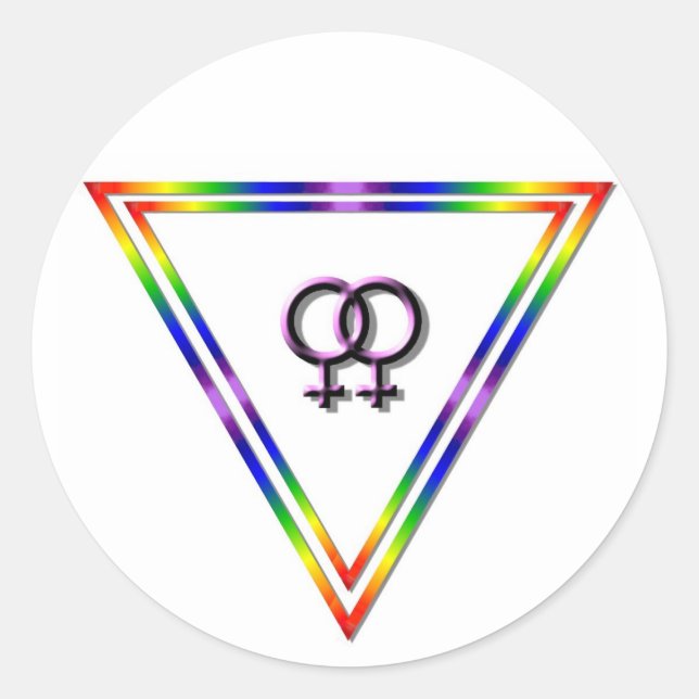 Adesivo Triângulo arco-íris Feminino/Feminino (Frente)
