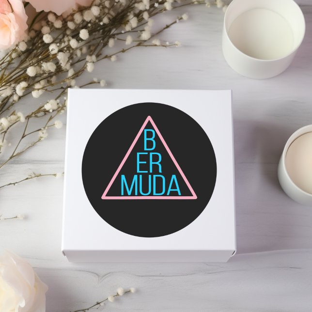Adesivo Triângulo das Bermudas com texto moderno Dentro es (Criador carregado)