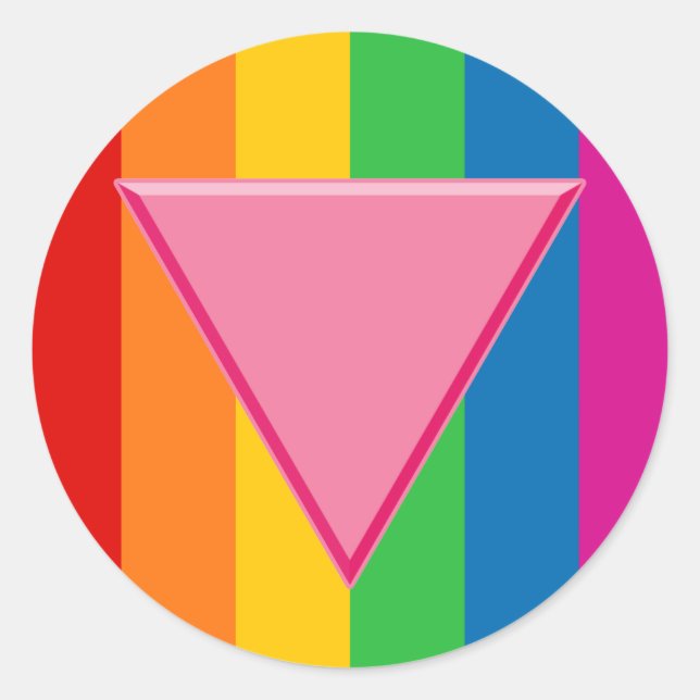 Adesivo Triângulo rosa orgulho gay (Frente)