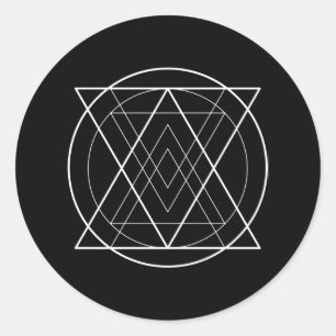 Adesivo Triângulos dentro círculo geometria sagrada