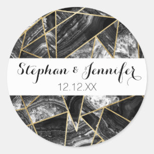 Adesivo Triângulos geométricos Dourados do preto branco