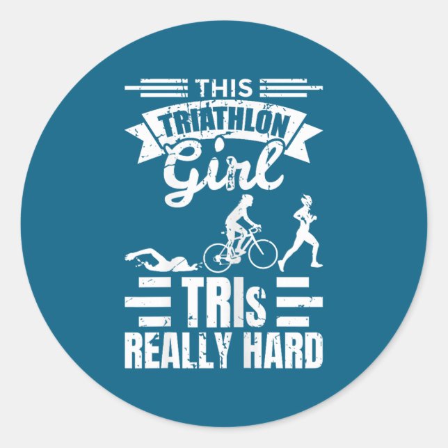 Adesivo Triathlete Girls Funny Triathlon  (Frente)