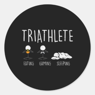 Adesivo Triathlete Stickman Coma Vídeo Jogo Dorme Gam Engr