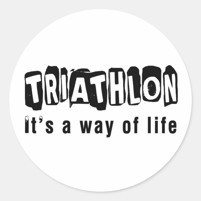 Adesivo Triathlon É um modo de vida (Frente)