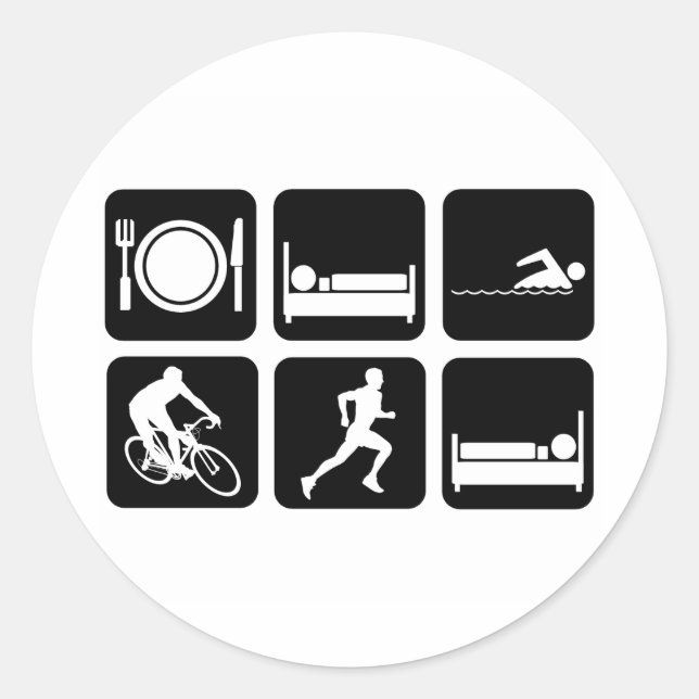 Adesivo Triathlon engraçado (Frente)