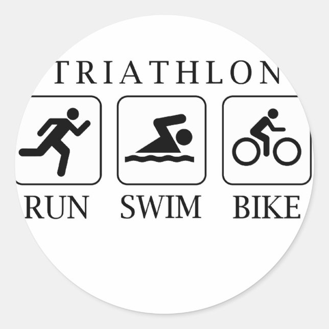 Adesivo Triathlon run, natação e bicicleta (Frente)