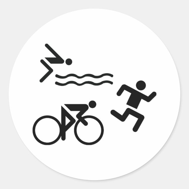Adesivo Triatholon - bicicleta de natação em marcha (Frente)