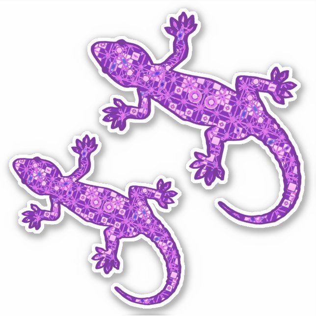 Adesivo Tribal batik Gecko, Violet e Ametist Purple (Frente)