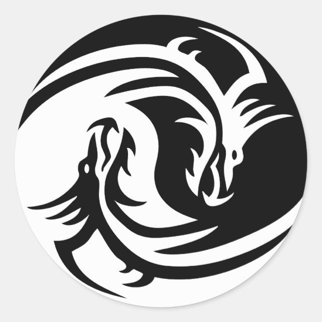 Adesivo Tribal Dragon Yin Yang Sticker (Frente)